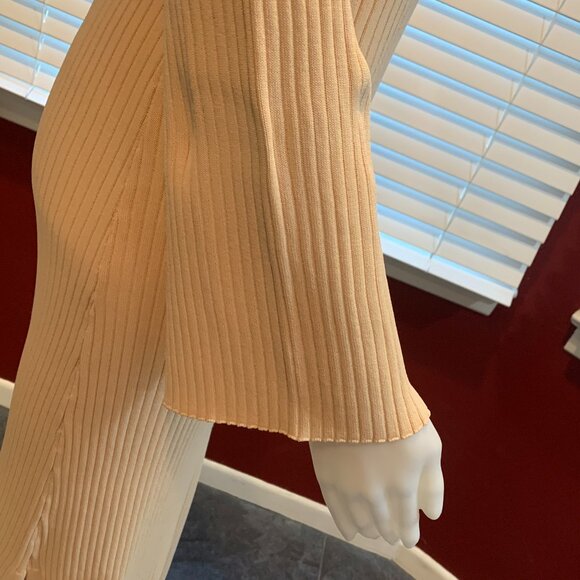EUC Line & Dot Jessica Sweater Dress S Bell Sleeve Ribbed Knit Side Slit Maxi - Picture 5 of 11